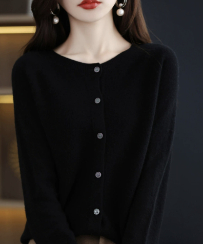 Cardigan Plus Size Coat Loose Round Neck Sweater