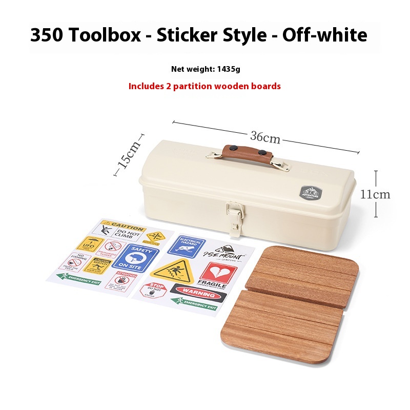 Outdoor Camping Toolbox With Stickers Sundries Storage Box