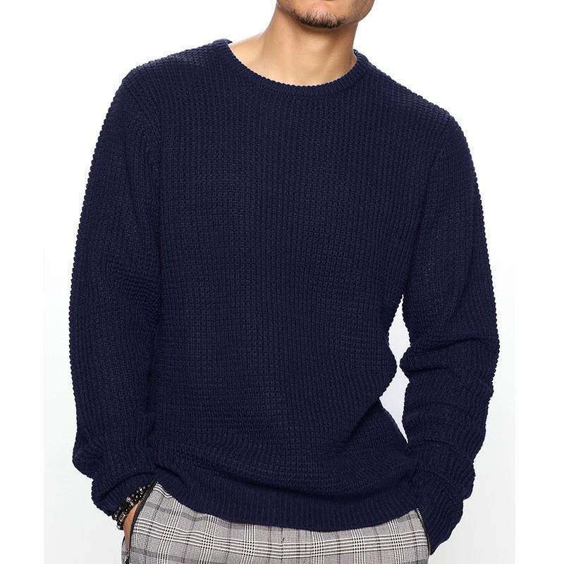 Men's Long Sleeve Crew Neck Casual Loose Sweater