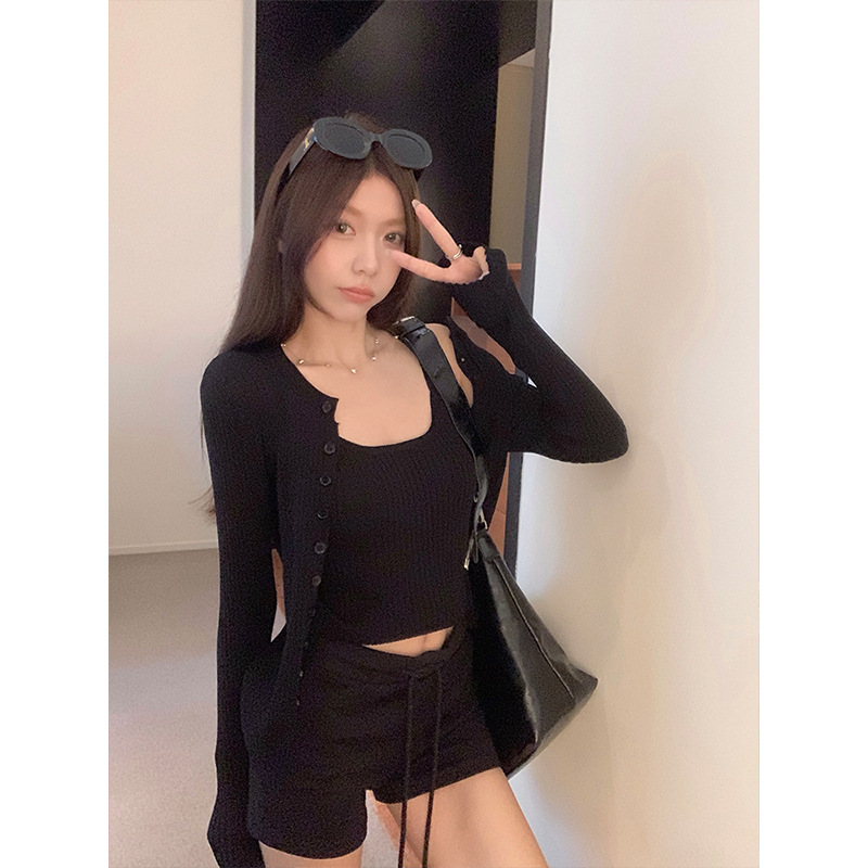 Casual Women's Single-breasted Knitted Cardigan Jacket Inner Vest