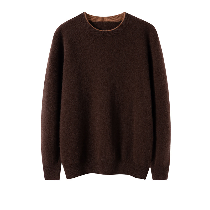 Autumn And Winter Men's Round Neck Multicolor Bottoming Sweater