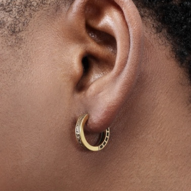 S925 Sterling Silver Vintage Gold Earrings Men's Hip Hop