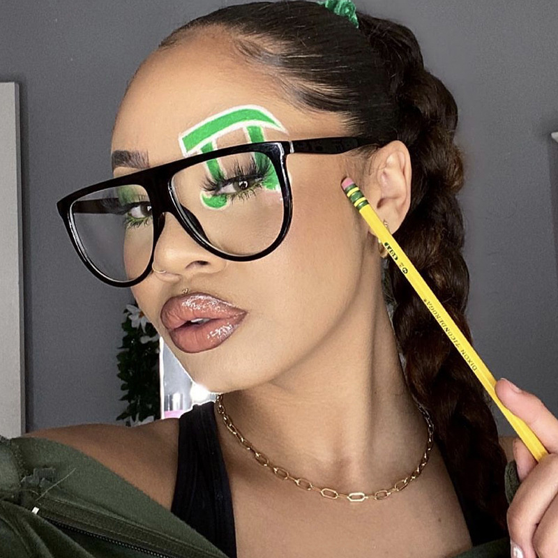 Female Anti-blue Light Large Frame Plain Glasses