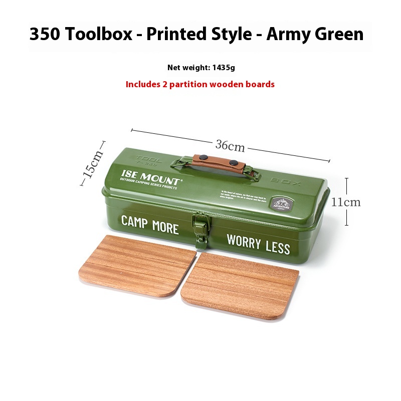 Outdoor Camping Toolbox With Stickers Sundries Storage Box