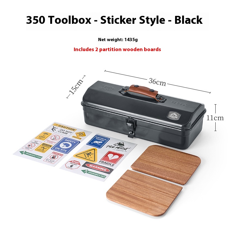 Outdoor Camping Toolbox With Stickers Sundries Storage Box
