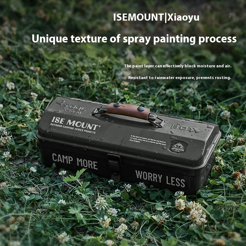 Outdoor Camping Toolbox With Stickers Sundries Storage Box