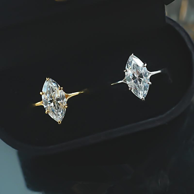 925 Silver Plated 7 14mm Horse Eye Ring