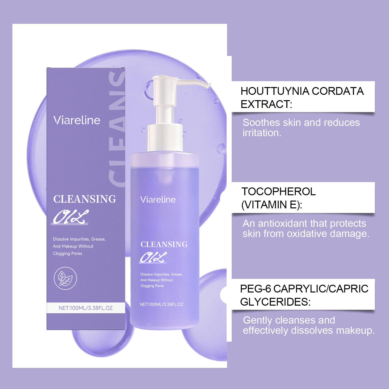 Moisturizing And Cleansing Facial Oil For Dissolving Makeup And Removing Makeup