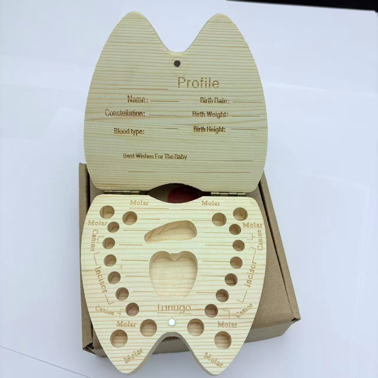 Wooden Fetal Hair Umbilical Cord Teeth Storage Box