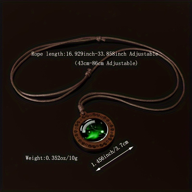 Zodiac Glass Pendant Vintage Necklace