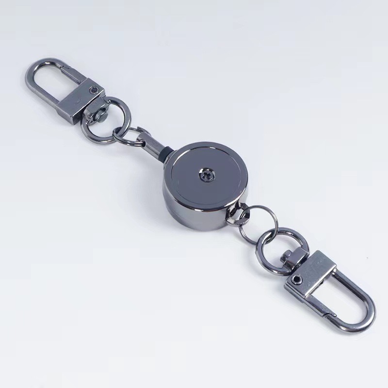Retractable Buckle Zinc Alloy Anti-lost Wire Grip Lanyard