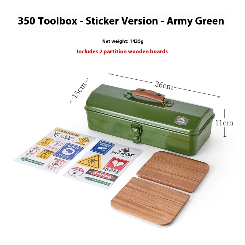 Outdoor Camping Toolbox With Stickers Sundries Storage Box