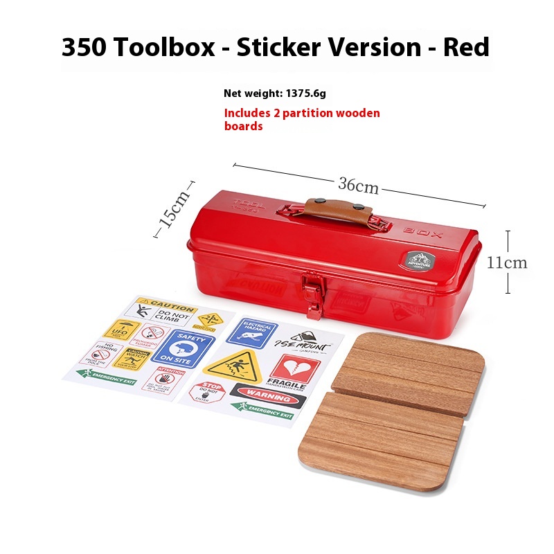 Outdoor Camping Toolbox With Stickers Sundries Storage Box