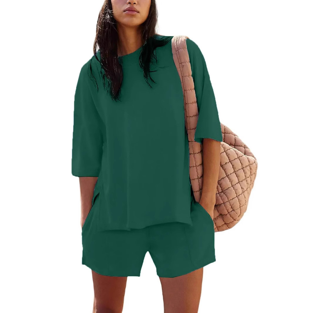 Summer New Women's Blouse Shorts Suit