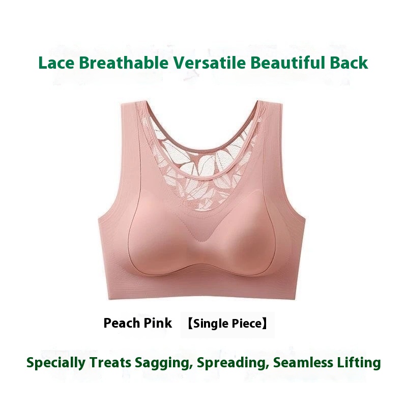 Traceless Lace Plus Size Sports Bra Women Push-up Anti-sagging