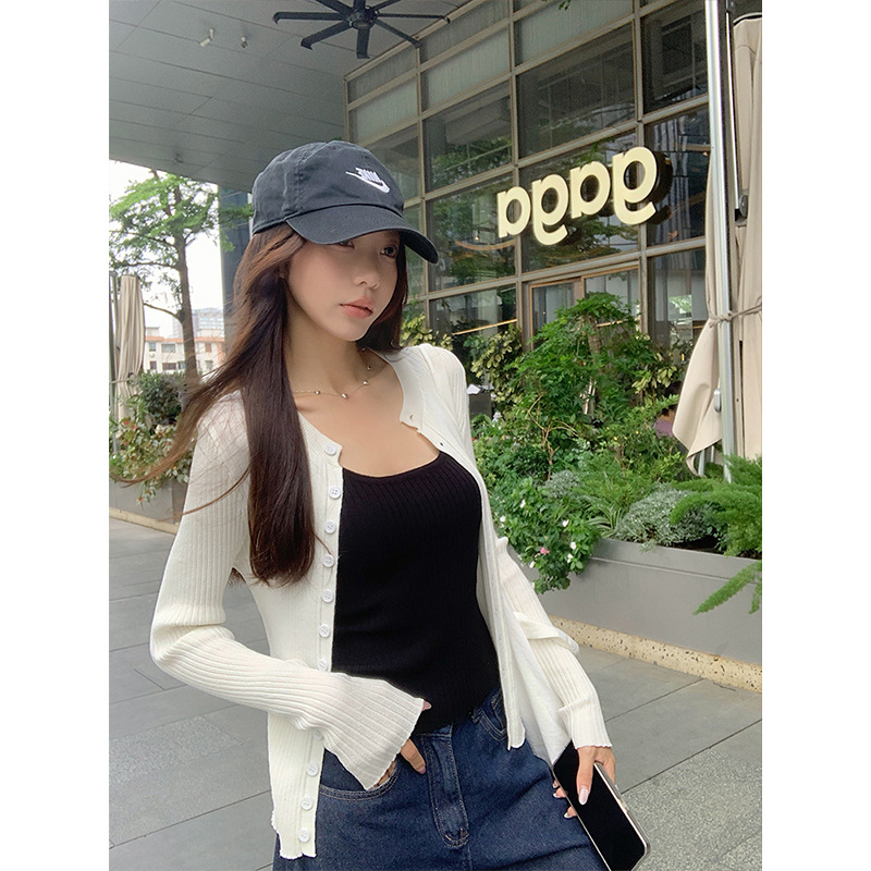 Casual Women's Single-breasted Knitted Cardigan Jacket Inner Vest