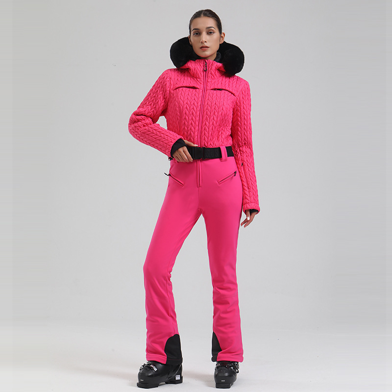 Waterproof Thermal And Windproof Sports Outdoor Women's One-piece Ski Suit