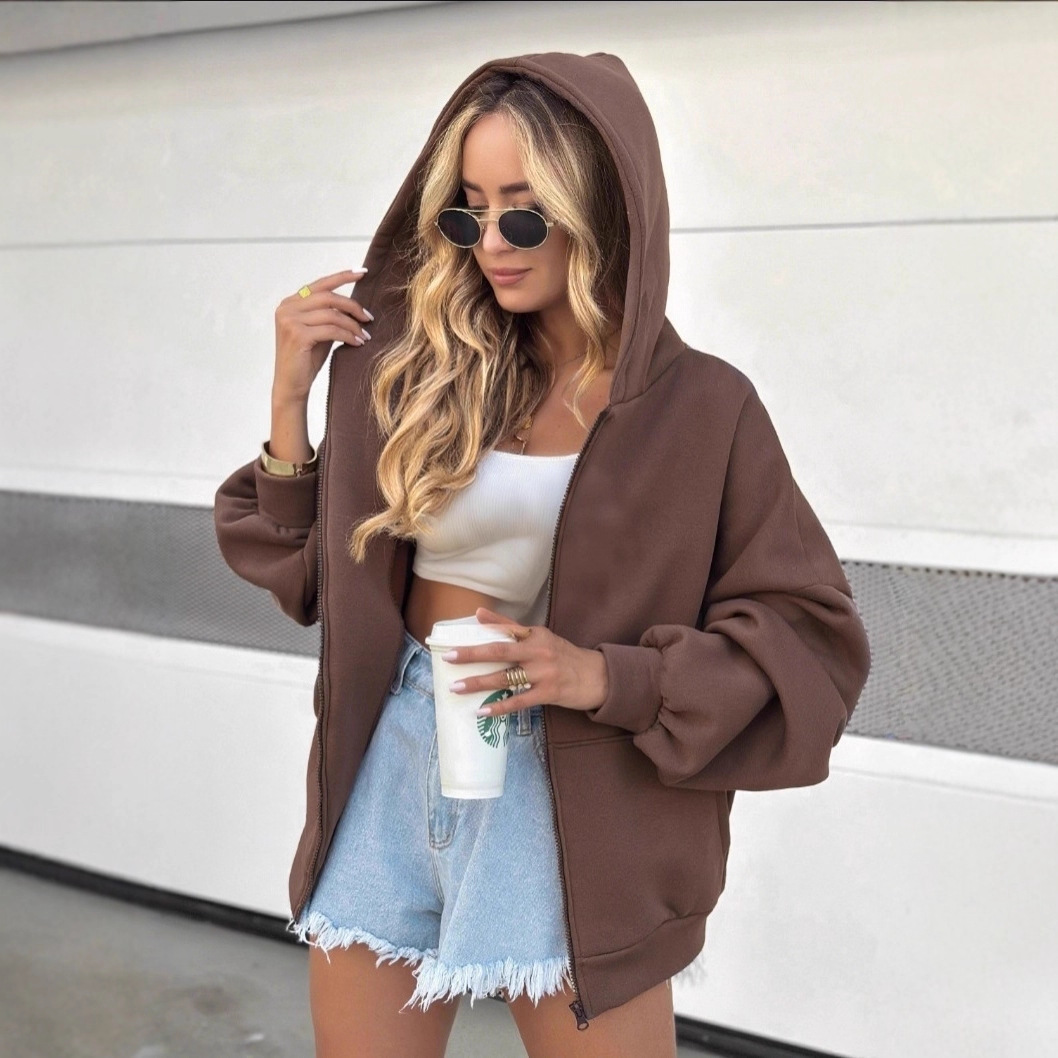 Fashion Hooded Casual Female Cardigan Top