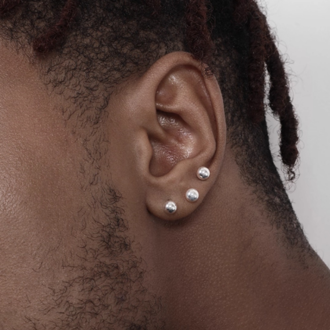 S925 Sterling Silver Bean Ball Simple Earrings