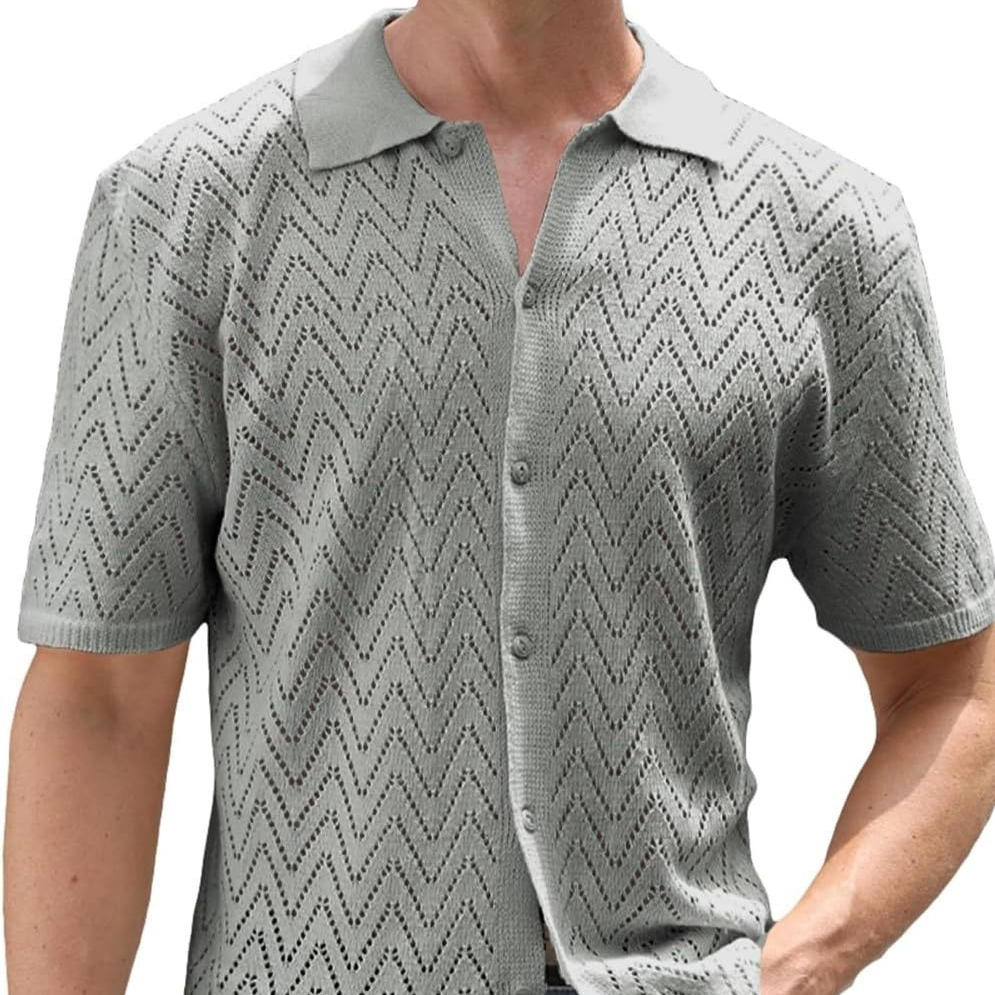 Summer New Men's Hollowed Leisure Shirt