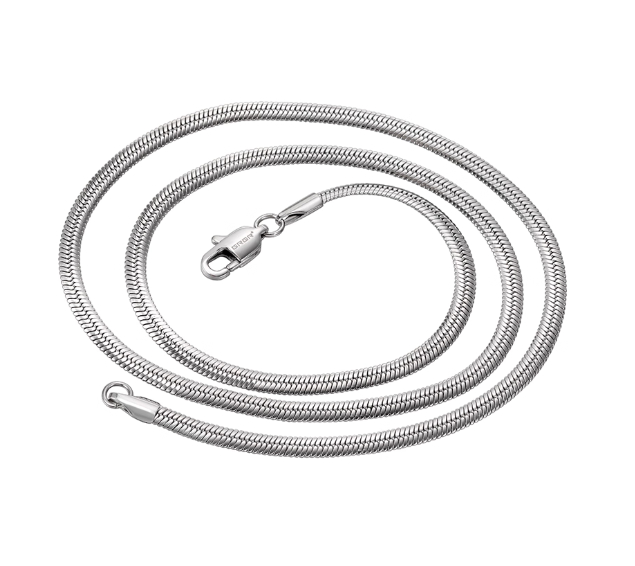 3mm Flat Snake Bone Chain Necklace For Men