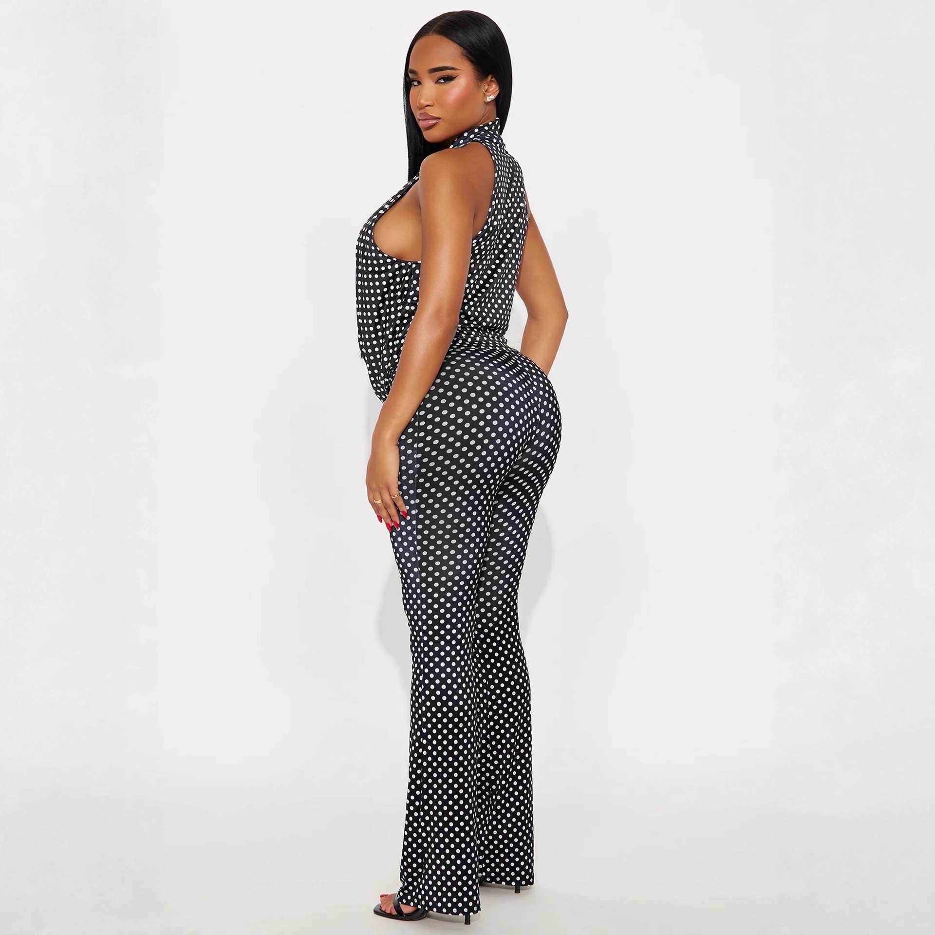 Women's Spot Print Chest-wrapped Hanging Suit